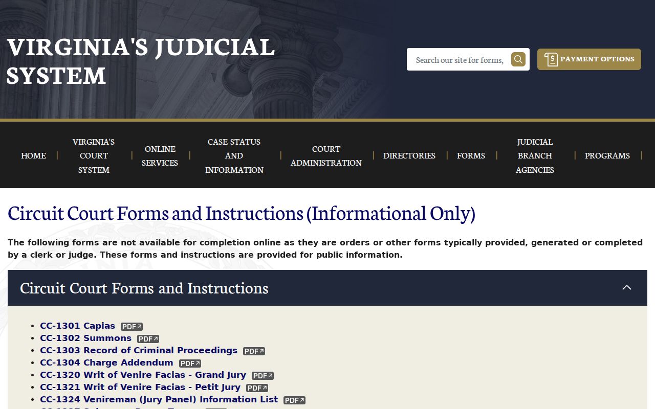 Scott County bench warrant records reference, official Circuit Court capias form index