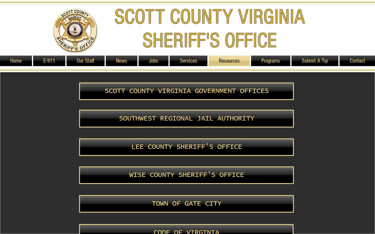 Scott County active warrant search context, Sheriff’s Office public resources page