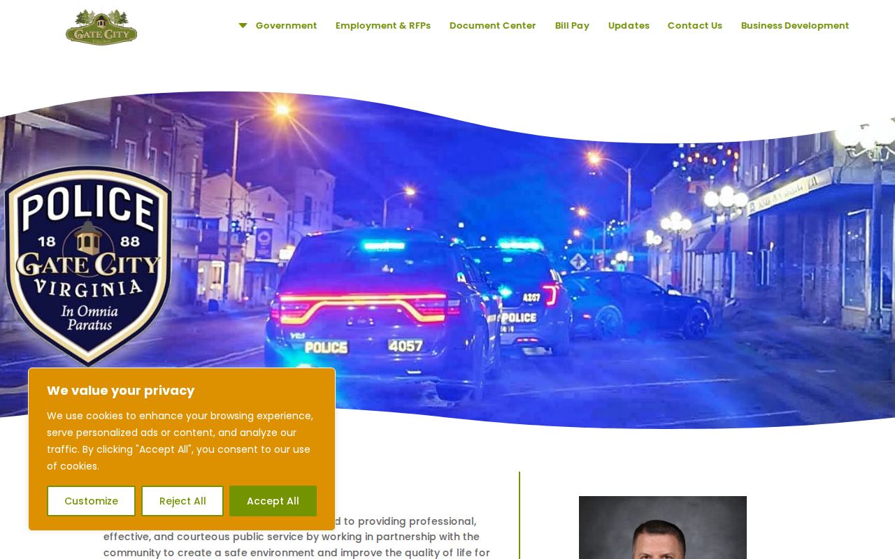 Gate City warrant records route, official Gate City Police Department contact page